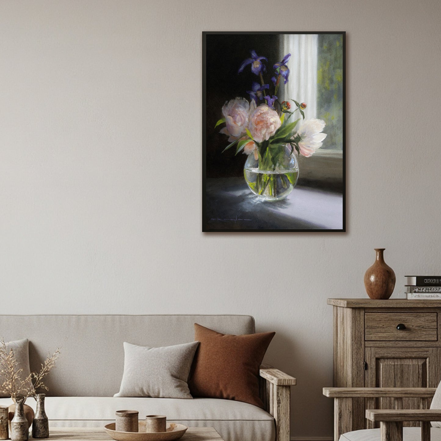 "Blue Flags & Peonies, Luke 12:34"